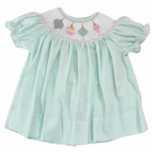 Mint Smocked Ornament Dress