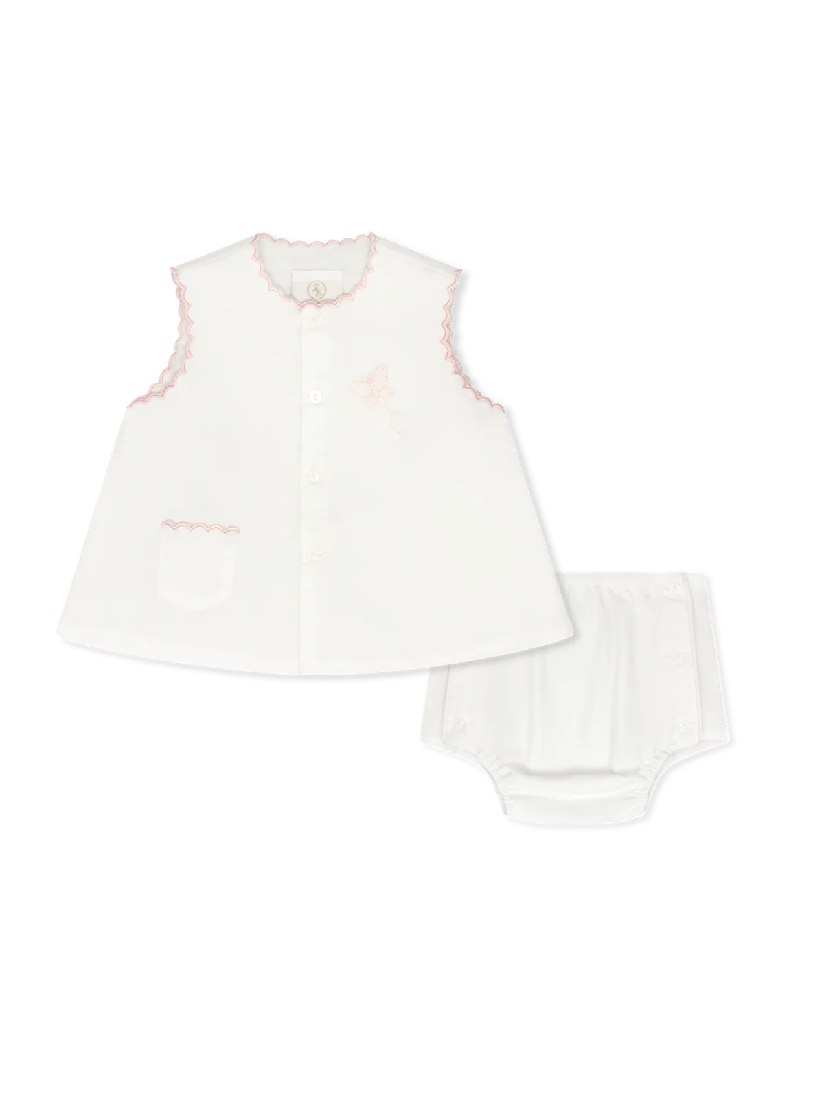 Blessings White Butterfly Diaper Set