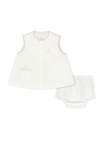 Blessings White Butterfly Diaper Set