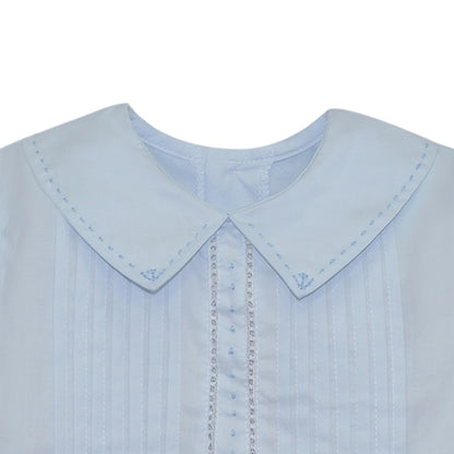 Classic Pleated Blue Short Set