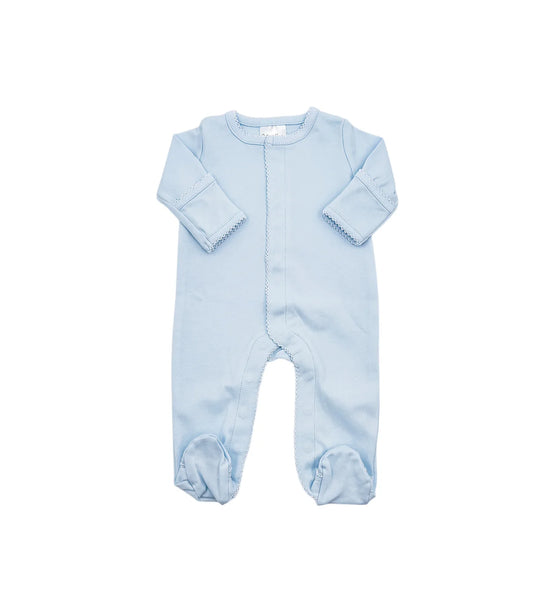 Blue Picot Trim Footie