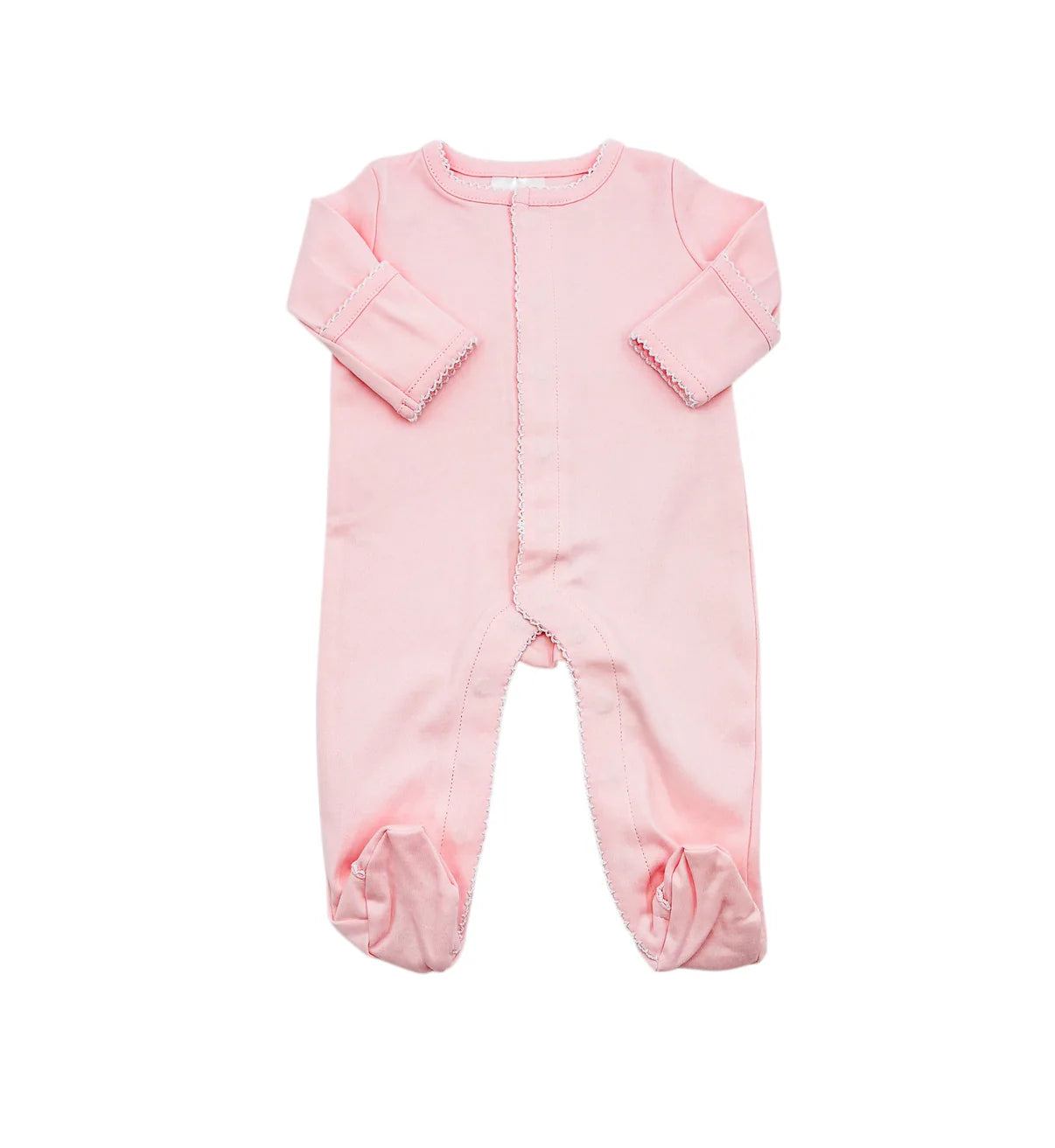 Pink Picot Trim Footie