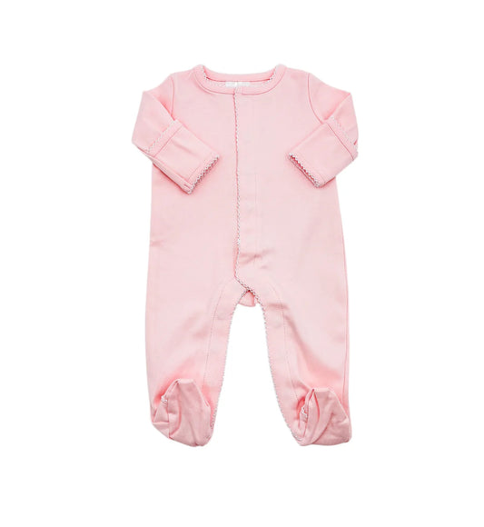 Pink Picot Trim Footie