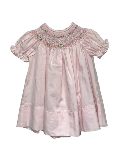 Pink Bishop Dress with Bullion Roses