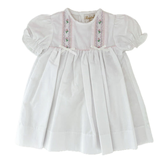 English Smocked Dress with Ribbons & Bloomers