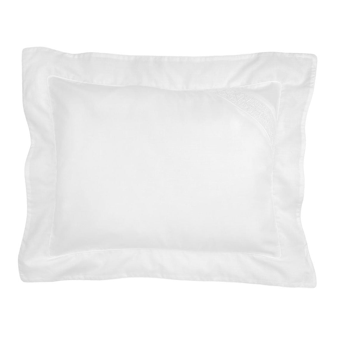 White Pillow Sham with Novelty Smocking