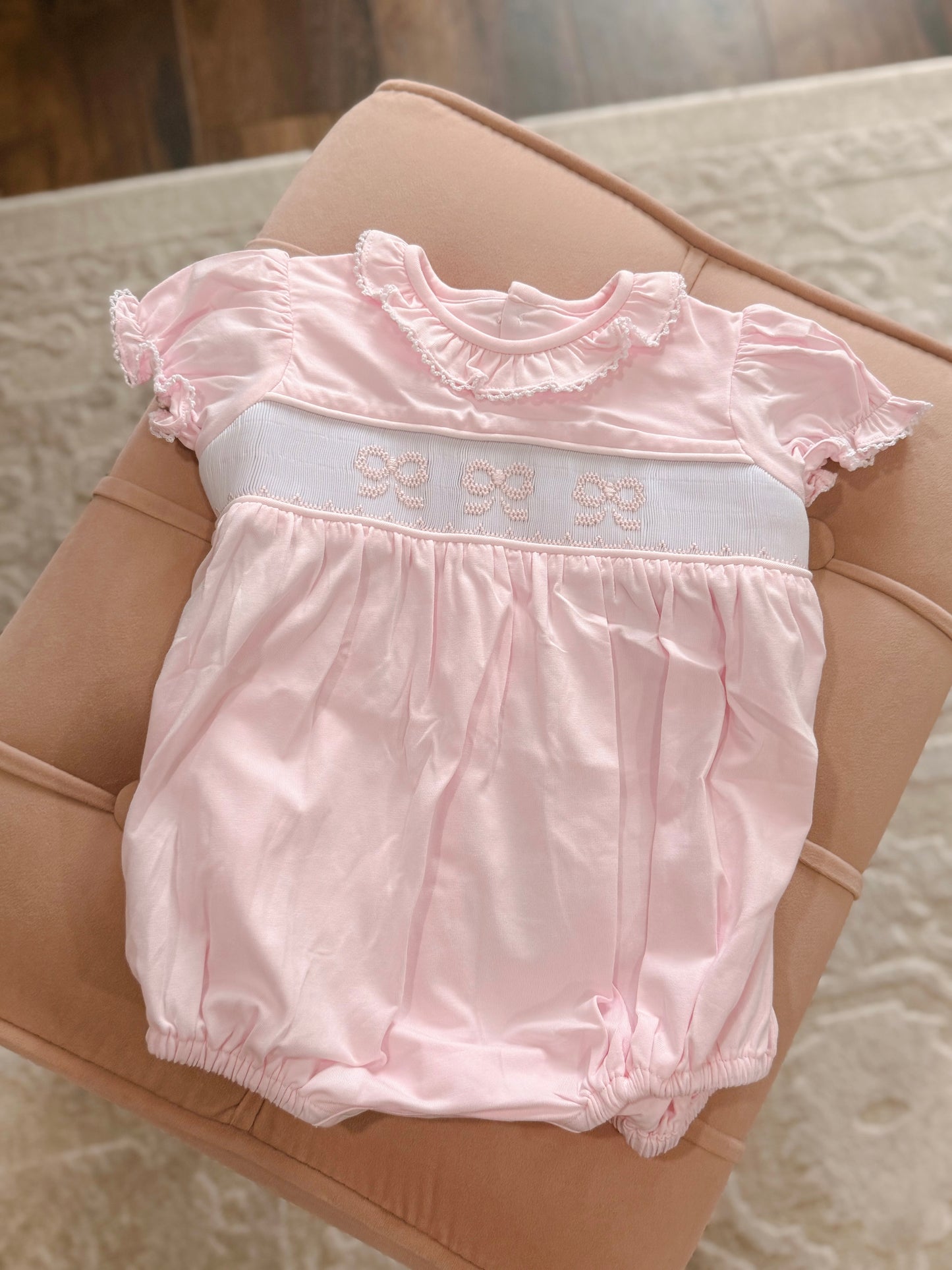 Pink Smocked Bow Bubble