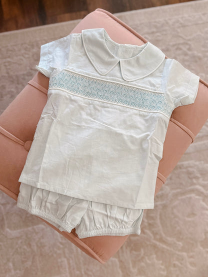 Baby Blues Collared Smocked Shortset