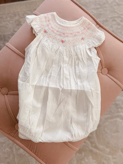 White Bishop Bubble with Roses & Ruffles