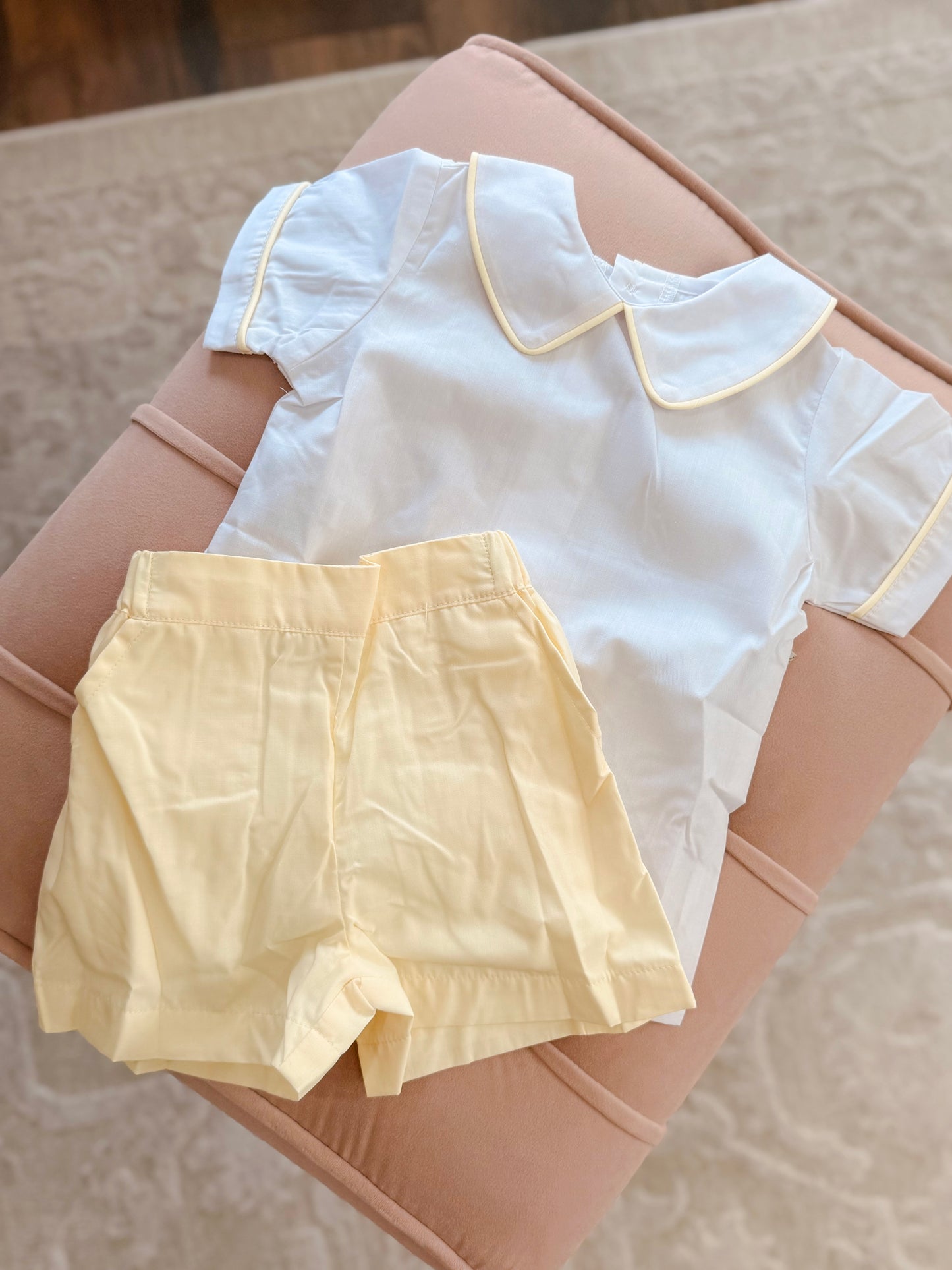 Maize Yellow Trim Short Set