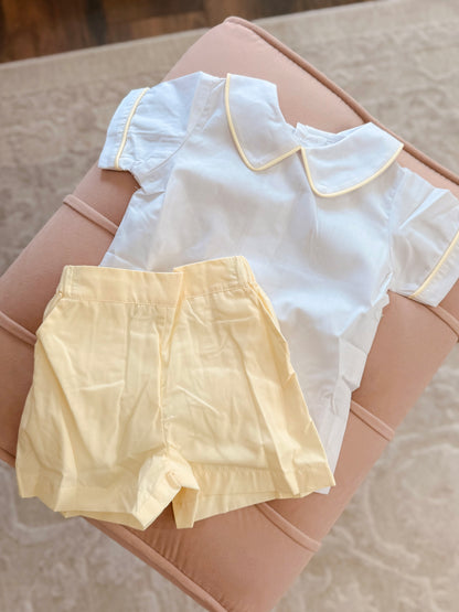 Maize Yellow Trim Short Set