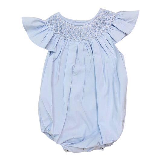 Blue Pearl Beaded Smocked Bubble